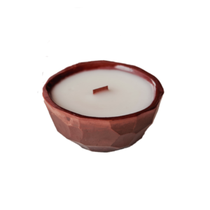 Scented candle in ceramic shell
